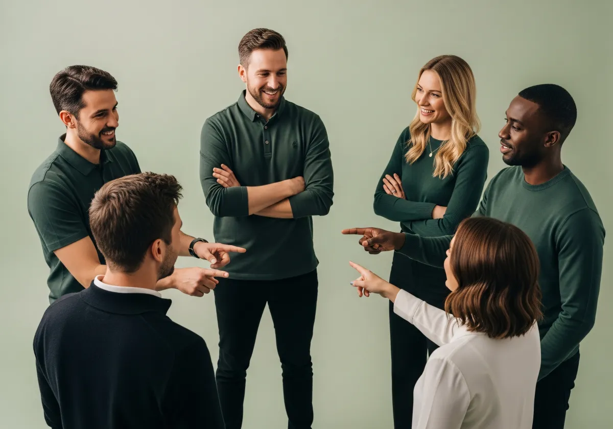 Equipa de coaches a conversar